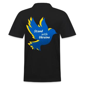 Ukraine Frieden Taube - Männer Poloshirt - Schwarz - Hinten - Kai (181cm)