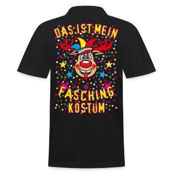 38 Hirsch Rudolph Das ist mein Fasching Kostüm - Männer Poloshirt - Schwarz - Hinten - Kai (181cm)