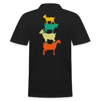 retro chèvres t-shirt chèvre - Polo Homme - noir - Dos - Kai (181cm)