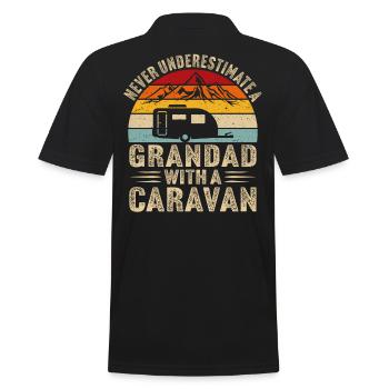Never underestimate a grandad with a caravan - Men's Polo Shirt - black - Back - Kai (181cm)