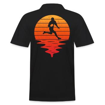 retro sunset rugby t-shirt rugby - Men's Polo Shirt - black - Back - Kai (181cm)