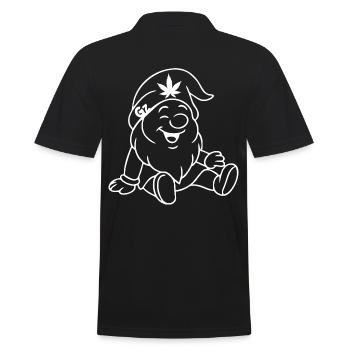 Super süßer lachender Zwerg/Wichtel - Männer Poloshirt - Schwarz - Hinten - Kai (181cm)