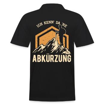 Wandern - Ich kenn da ne Abkürzung - Männer Poloshirt - Schwarz - Hinten - Kai (181cm)