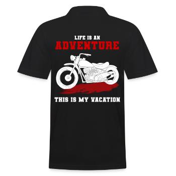 Voyage d’aventure à moto - Polo Homme - noir - Dos - Kai (181cm)