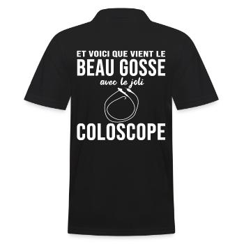 Médicin beau gosse type coloscope drôle cadeau - Polo Homme - noir - Dos - Kai (181cm)