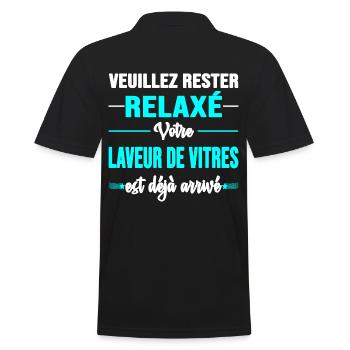 Laveur de vitres Nettoyeur de bâtiment cadeau - Polo Homme - noir - Dos - Kai (181cm)