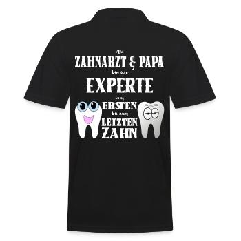 Zahnarzt Papa Zahnmediziner Vater Geschenk - Männer Poloshirt - Schwarz - Hinten - Kai (181cm)