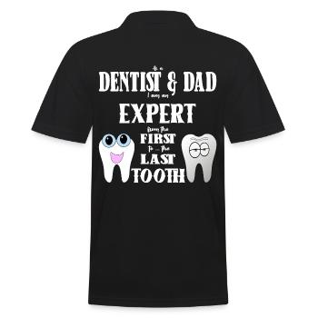 Dentist Dad Dentist Dad Gift - Men's Polo Shirt - black - Back - Kai (181cm)