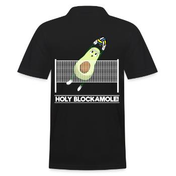 Holy Blockamole Volleyball - Männer Poloshirt - Schwarz - Hinten - Kai (181cm)