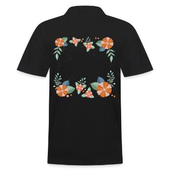 Flowers - Men's Polo Shirt - black - Back - Kai (181cm)