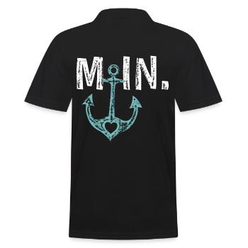 Moin Anker Seefahrt Design Geschenkidee - Männer Poloshirt - Schwarz - Hinten - Kai (181cm)