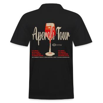 Aperoli Tour - Männer Poloshirt - Schwarz - Hinten - Kai (181cm)