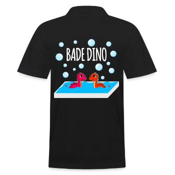 Bathing Dinos - Men's Polo Shirt - black - Back - Kai (181cm)