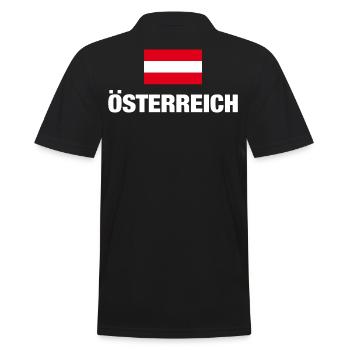 Austria, Austrian Flag, Austria Gift - Men's Polo Shirt - black - Back - Kai (181cm)