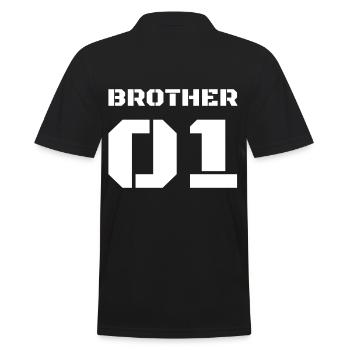 Design de t-shirt avec imprimé « Brother 01 » - Polo Homme - noir - Dos - Kai (181cm)