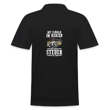 Pilot Flying Aviator Helicopter Helicopter - Men's Polo Shirt - black - Back - Kai (181cm)