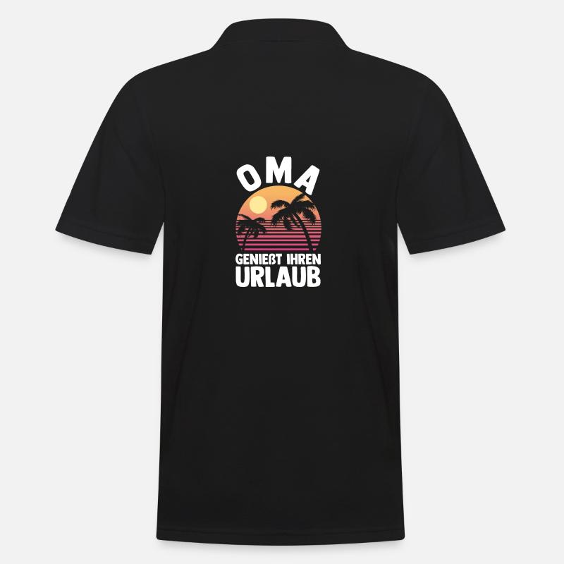 Urlaub Urlauberin Großmutter Oma - Männer Poloshirt - Schwarz