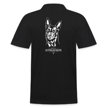 Australian Kelpie Dad Dogs Herding Dogs Wilsigns - Men's Polo Shirt - black - Back - Kai (181cm)