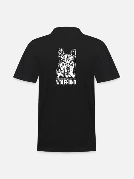 Tschechoslowakischer Wolfhund Portrait Wilsigns - Männer Poloshirt - Schwarz