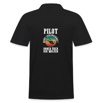 Pilot Fliegen Flieger Helikopter Hubschrauber - Männer Poloshirt - Schwarz - Hinten - Kai (181cm)