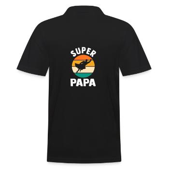 Père Papa Super-héros - Polo Homme - noir - Dos - Kai (181cm)