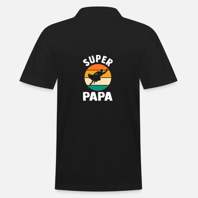 Vater Superheld Papa - Männer Poloshirt - Schwarz
