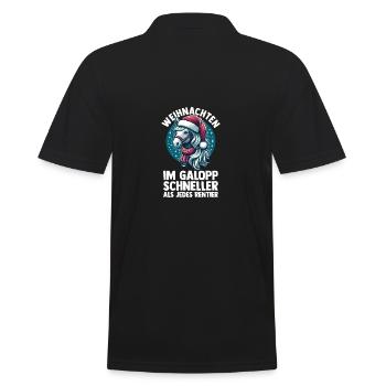 Père Noël Noël équitation cavalier chevaux - Polo Homme - noir - Dos - Kai (181cm)