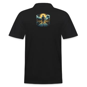 Cross Country Geschenk: Design Sportler - Männer Poloshirt - Schwarz - Hinten - Kai (181cm)