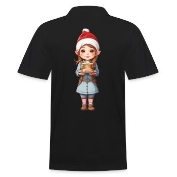 Crêpes de Noël Gnome de Noël sucrées - Polo Homme - noir - Dos - Kai (181cm)