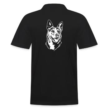AUSTRALIAN CATTLE DOG Hunde Portrait Hund Wilsigns - Men's Polo Shirt - black - Back - Kai (181cm)