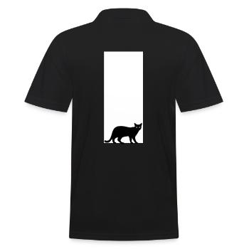 Mignon Cat Motif Autocollant Tablier Coupe Chemise - Polo Homme - noir - Dos - Kai (181cm)