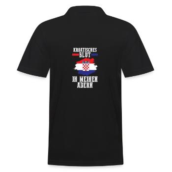 Kroate Kroatisch Kroatien - Männer Poloshirt - Schwarz - Hinten - Kai (181cm)