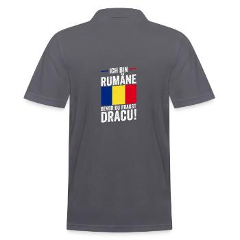 Romanian Romania Romania - Men's Polo Shirt - charcoal grey - Back - Nico (186cm)