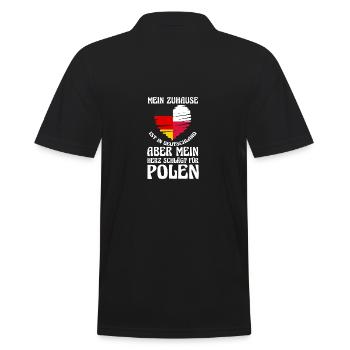 Pole Deutschland Polen - Männer Poloshirt - Schwarz - Hinten - Kai (181cm)