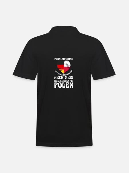Pole Deutschland Polen - Männer Poloshirt - Schwarz
