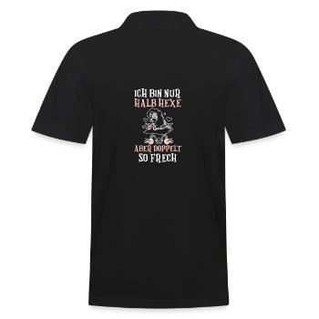 Halloweenkostüm Hexe Katze Halloween - Männer Poloshirt - Schwarz - Hinten - Kai (181cm)