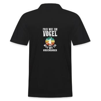 Pilot Helikopter Hubschrauber - Männer Poloshirt - Schwarz - Hinten - Kai (181cm)