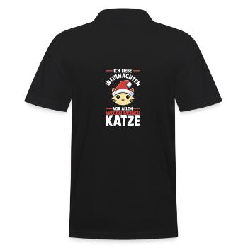 Père Noël Fête de Noël Noël Chats - Polo Homme - noir - Dos - Kai (181cm)