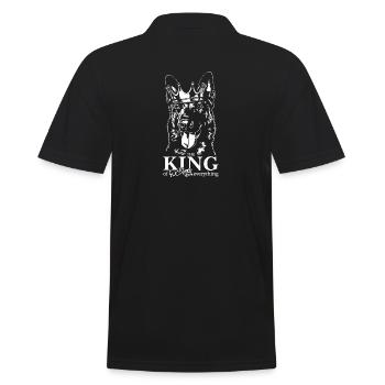 Malinois King of everything Saying Dogs - Men's Polo Shirt - black - Back - Kai (181cm)