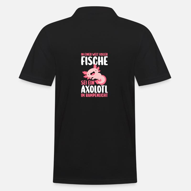 Axolotl - Männer Poloshirt - Schwarz