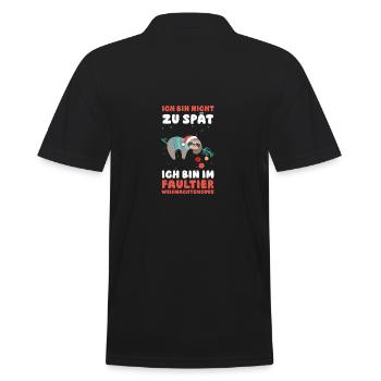 Weihnachtsmann Weihnachtsfest Faultier - Männer Poloshirt - Schwarz - Hinten - Kai (181cm)