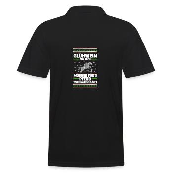 Père Noël Noël équitation cavalier chevaux - Polo Homme - noir - Dos - Kai (181cm)