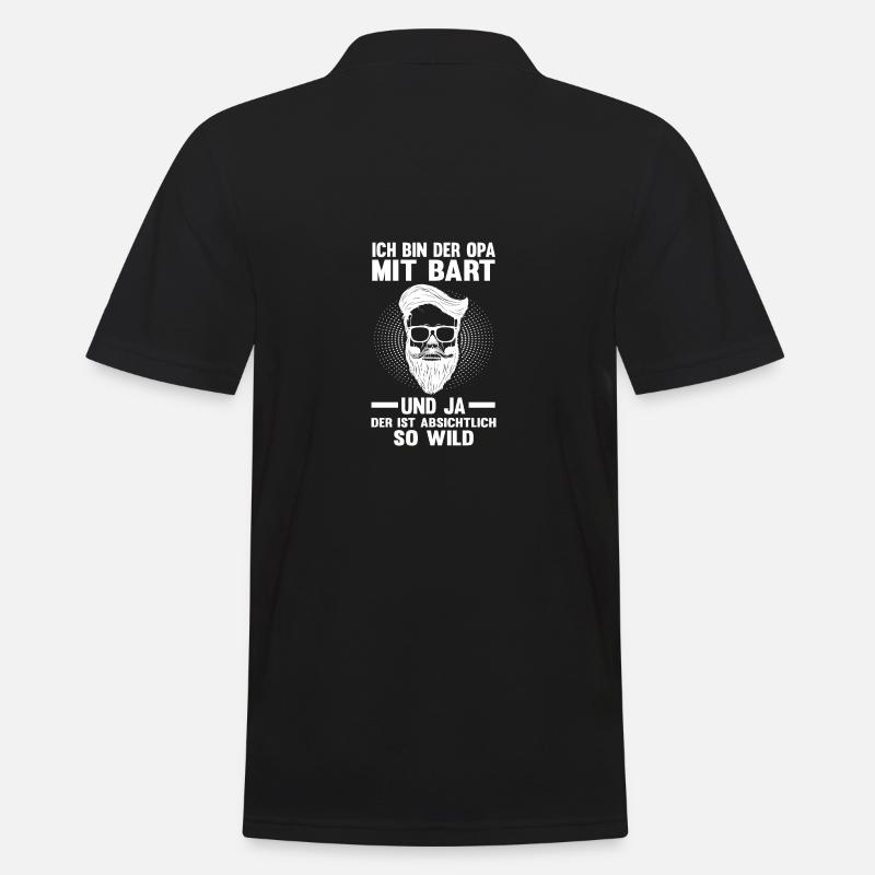 Papi avec une barbe - Polo Homme - noir