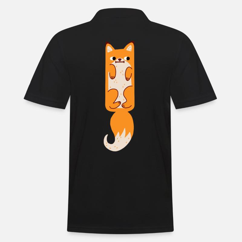 Fuchs - Männer Poloshirt - Schwarz
