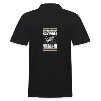 Père Noël Noël équitation cavalier chevaux - Polo Homme - noir - Dos - Kai (181cm)