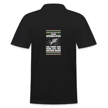 Weihnachtsmann Weihnachten Reiten Reiterin Pferde - Männer Poloshirt - Schwarz - Hinten - Kai (181cm)