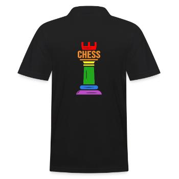 Chess Checkmate Chess Player "LGBT-Chess" - Men's Polo Shirt - black - Back - Kai (181cm)