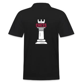 Schachmatt Schach Schachspieler "checkmate" - Männer Poloshirt - Schwarz - Hinten - Kai (181cm)