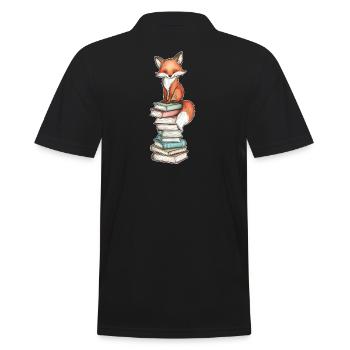 Renard sur pile de livres - Polo Homme - noir - Dos - Kai (181cm)