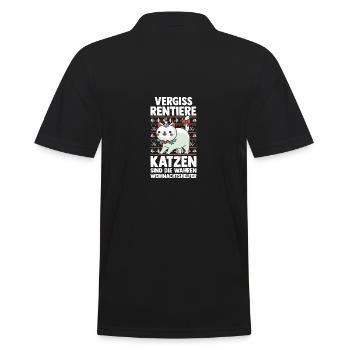 Père Noël Fête de Noël Noël Chats - Polo Homme - noir - Dos - Kai (181cm)